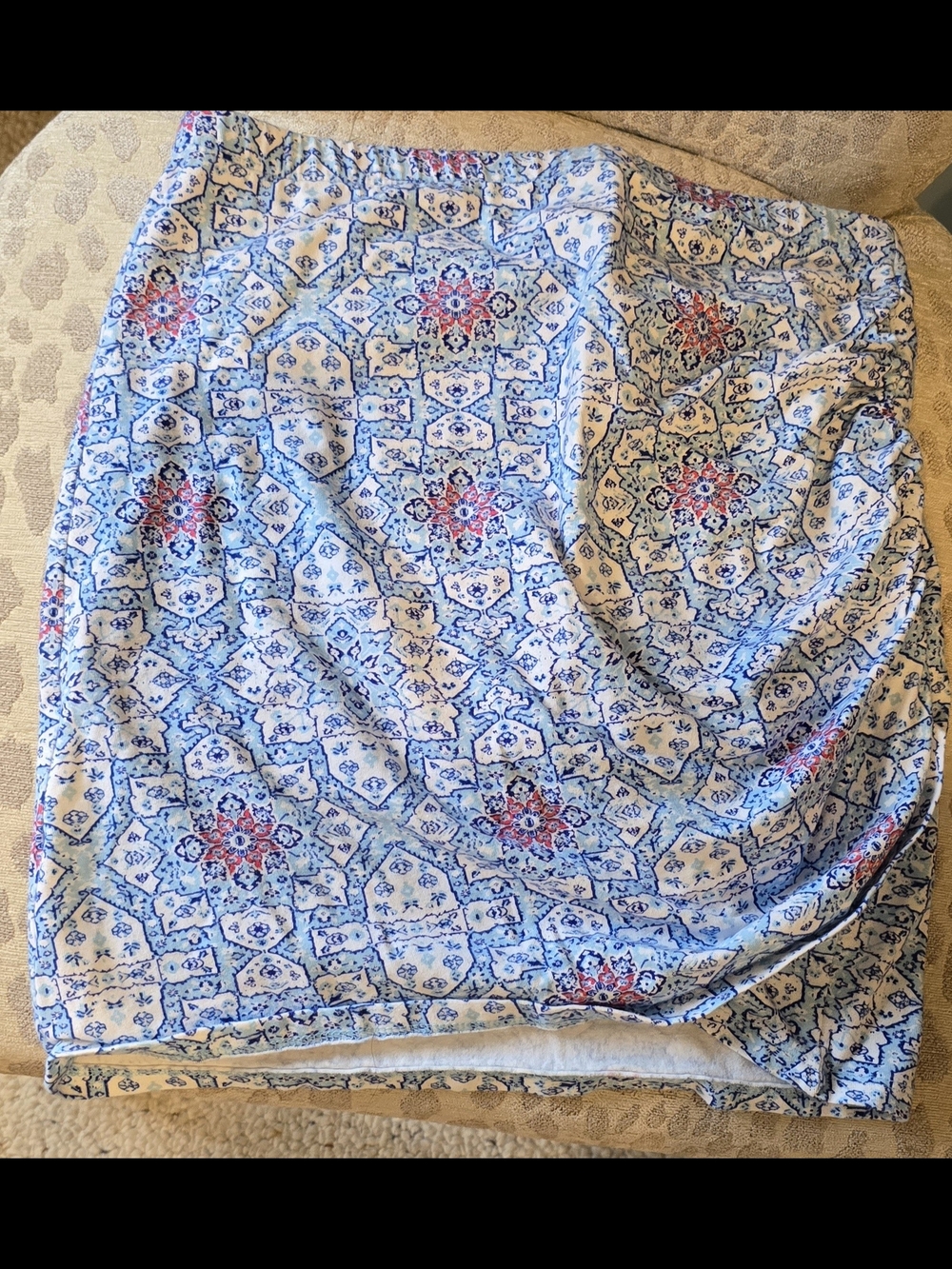 Blue and White Batik Print Women’s Skirt